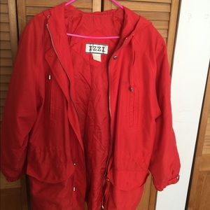 Women red jacket